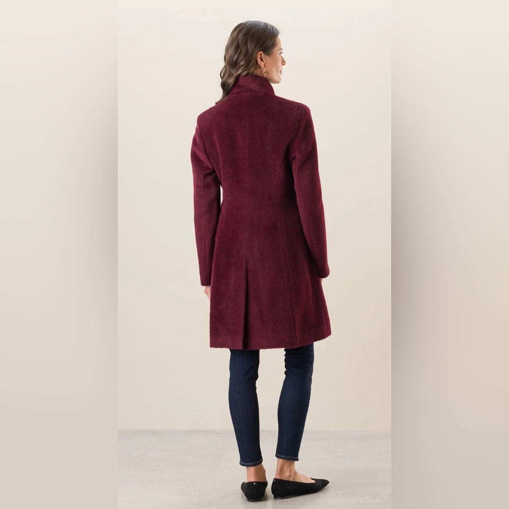 Sofia Cashmere Stand Collar Shaped Alpaca & Wool Blend Coat NWOT Size 14 - Picture 3 of 14